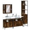 Set de muebles de baño 4 piezas madera contrachapada roble humo 1