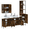 Set de muebles de baño 4 piezas madera contrachapada roble humo 4