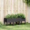 Jardinera con patas PP negro 120x40x42 cm 1