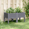 Jardinera con patas PP gris 80x40x42 cm 1
