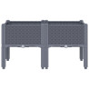 Jardinera con patas PP gris 80x40x42 cm 3