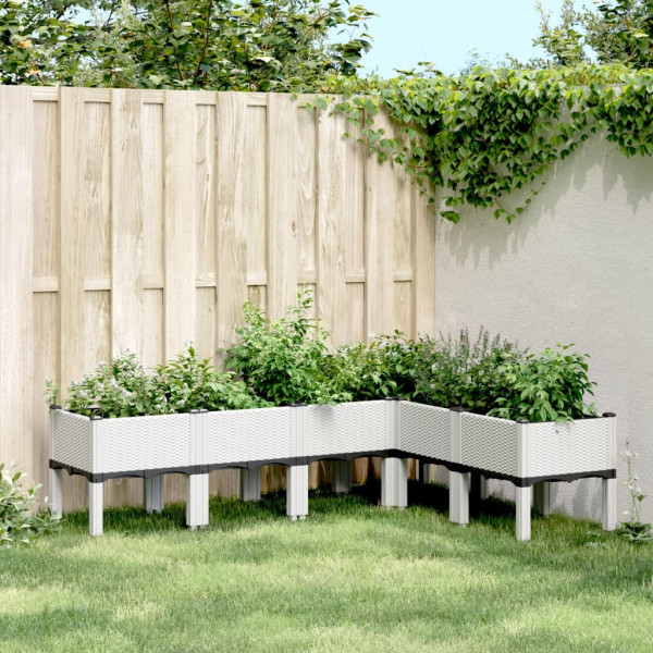 Jardinera con patas PP blanco 160x120x42 cm D