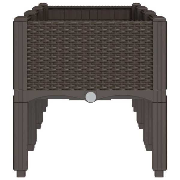 Vaso/floreira de jardim c/ pernas 120x40x42 cm PP castanho M 4