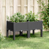 Jardinera con patas PP negro 80x40x42 cm 1