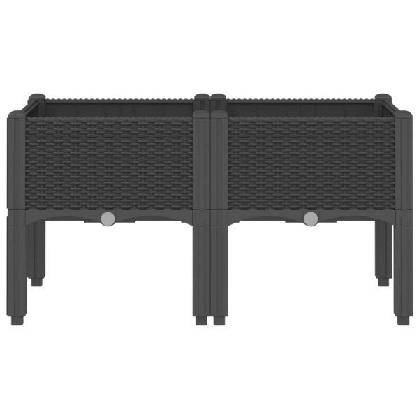 Jardineira com patas de PP preto 80x40x42 cm M 3