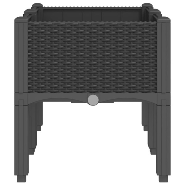 Jardinera con patas PP negro 80x40x42 cm M 4
