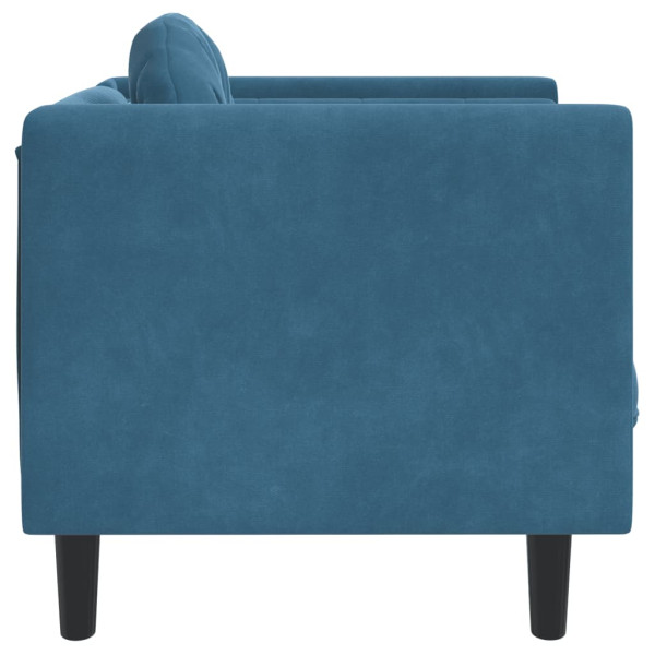 Sillón con cojín terciopelo azul M 5
