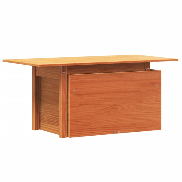 Mesa de jardín madera maciza de pino marrón cera 100x50x75 cm M 2