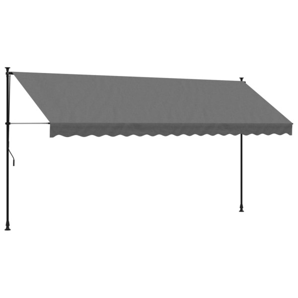 Toldo retráctil de tela y acero gris antracita 400x150 cm M 2