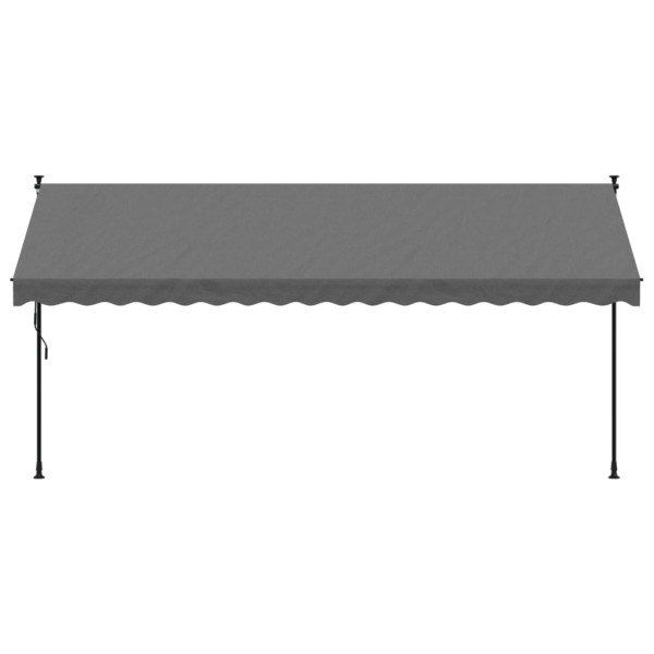 Toldo retráctil de tela y acero gris antracita 400x150 cm M 3
