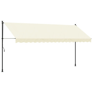 Toldo retrátil 400x150 cm tecido e aço cor creme H