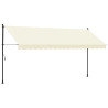 Toldo retráctil de tela y acero crema 400x150 cm 2