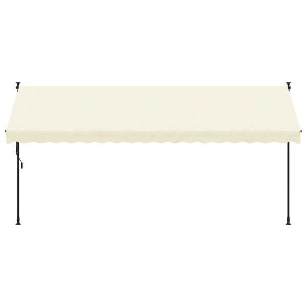 Toldo retrátil 400x150 cm tecido e aço cor creme M 3