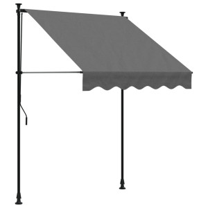 Toldo retráctil de tela y acero gris antracita 150x150 cm H