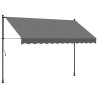 Toldo retráctil de tela y acero gris antracita 300x150 cm 2