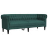 Sofá Chesterfield de 3 plazas tela verde oscuro 2