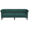 Sofá Chesterfield de 3 plazas tela verde oscuro 4