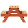 Mesa de pícnic para niños madera pino marrón cera 88x97x52 cm 5