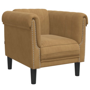 Sillón de terciopelo marrón H