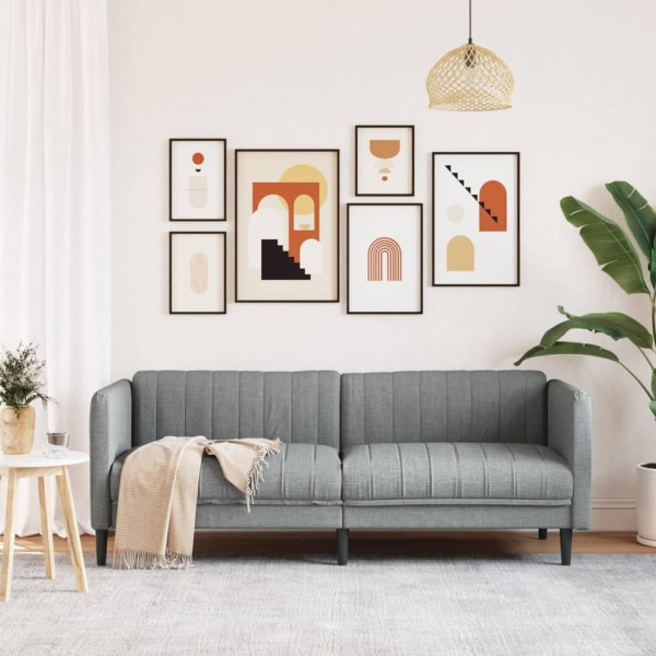 Sofá de 3 plazas tela gris claro M 3