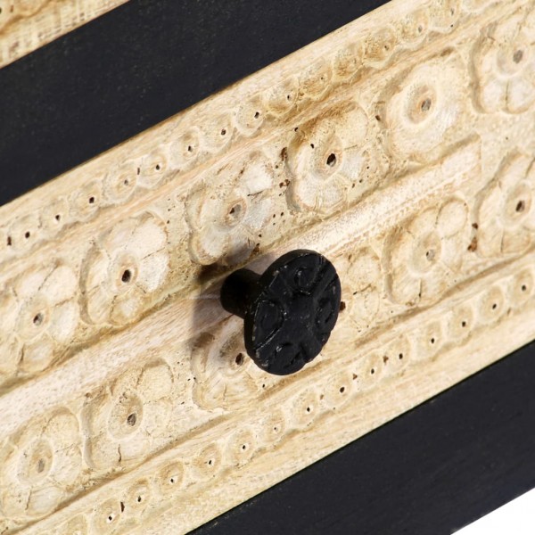 Mueble para TV tallado a mano mango gris blanco 120x30x40 cm M 3