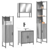 Set de muebles de baño 4 pzas madera contrachapada gris sonoma 1