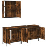 Set de muebles baño 3 pzas madera contrachapada roble ahumado 5