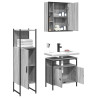 Set de muebles de baño 3 pzas madera contrachapada gris sonoma 4