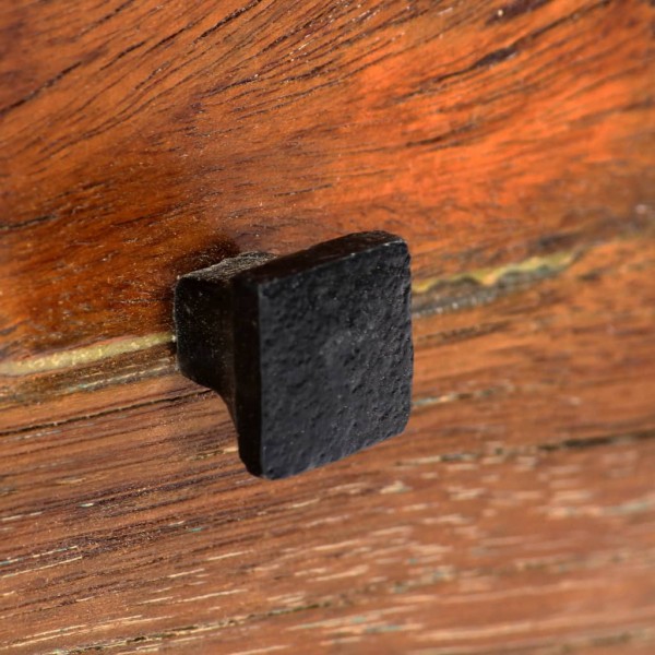 Mesita de noche de madera maciza reciclada y acero 40x30x50 cm M 5