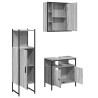 Set de muebles de baño 3 pzas madera contrachapada gris sonoma 5