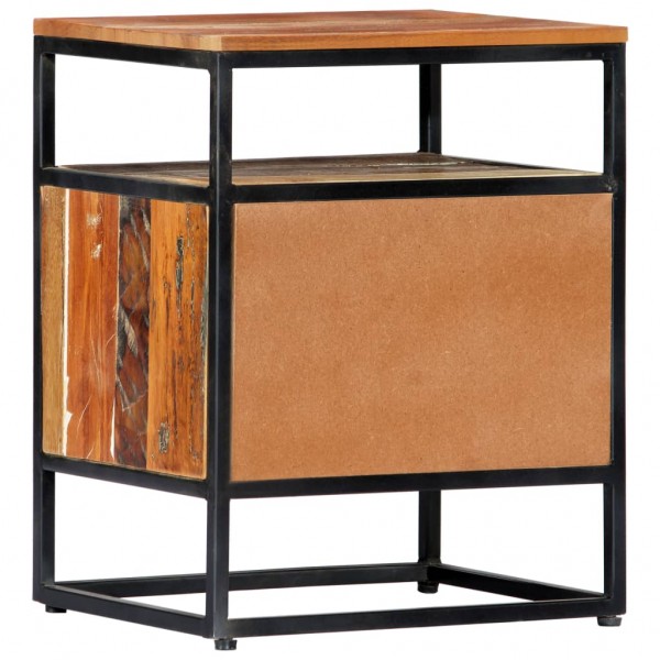 Mesa de cabeceira 40x30x50 cm madeira recuperada maciça e aço M 3