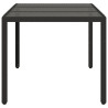 Mesa de jardim com tampo de vidro 150x90x75 cm vime PE preto 5
