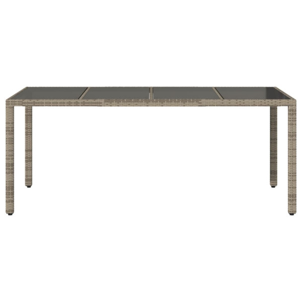 Mesa de jardín superficie de vidrio ratán PE gris 190x90x75 cm M 4
