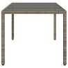 Mesa de jardín superficie de vidrio ratán PE gris 190x90x75 cm 5