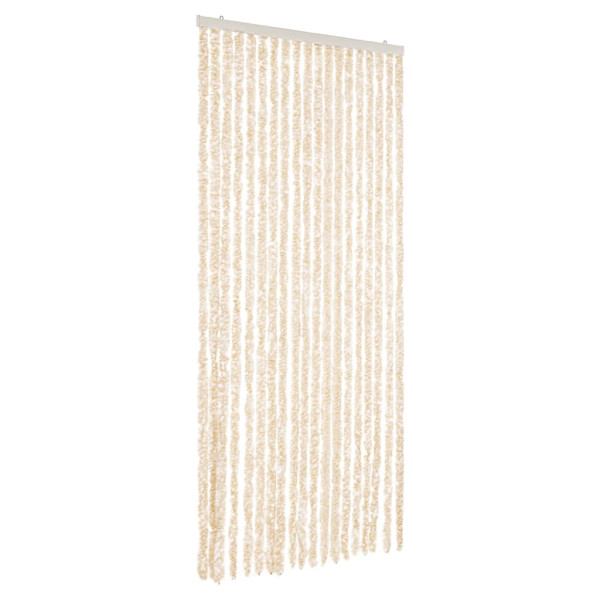 Cortina antimoscas chenilla beige y blanco 56x200 cm M 2