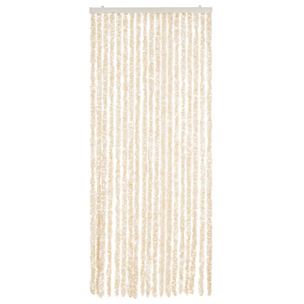 Cortina antimoscas chenilla beige y blanco 56x200 cm M 3