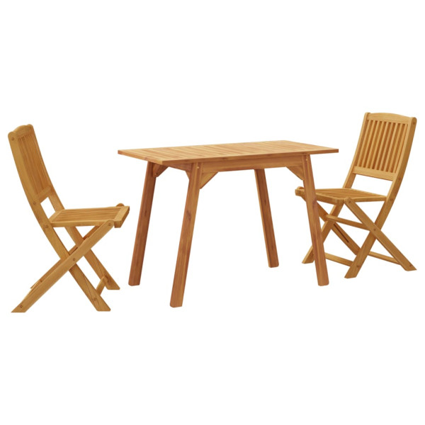 Juego de comedor de jardín 3 piezas madera maciza de acacia M 2