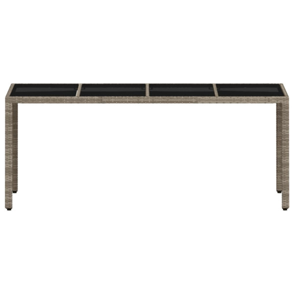 Mesa de jardín superficie de vidrio ratán PE gris 190x90x75 cm M 5