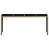 Mesa de jardín superficie de vidrio ratán PE gris 190x90x75 cm 5