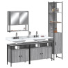 Set de muebles de baño 4 pzas madera contrachapada gris sonoma 1