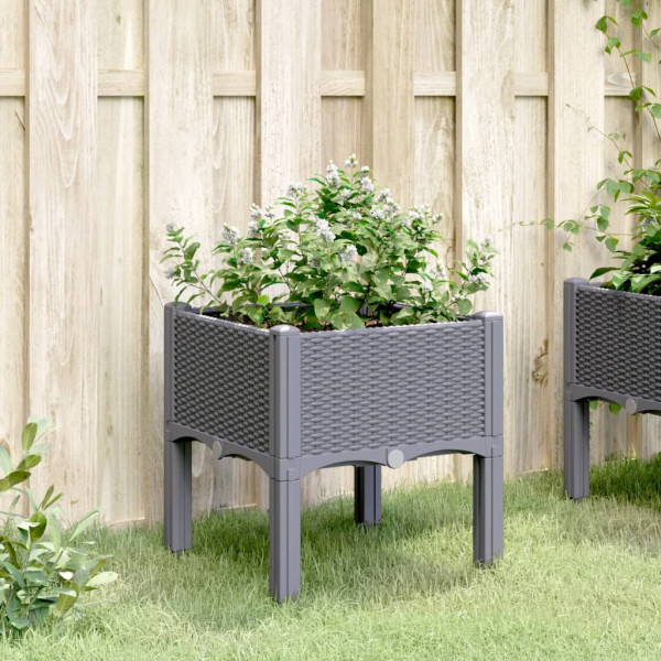 Jardinera con patas PP gris 40x40x42 cm M 3
