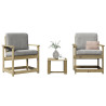 3 pcs conjunto lounge de jardim madeira de pinho impregnada 1