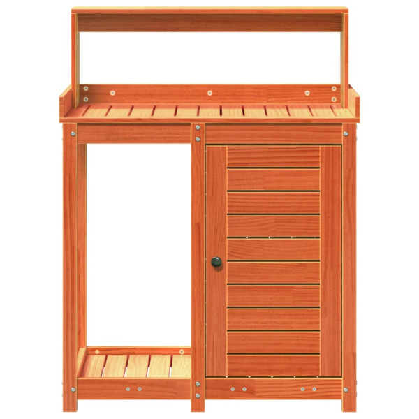 Mesa plantación con estantes madera pino marrón 82.5x50x109.5cm M 5