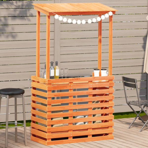 Mesa alta bar de jardín madera maciza marrón 112.5x57x195.5 cm D