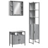 Set de muebles de baño 3 pzas madera contrachapada gris sonoma 2