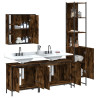 Set de muebles de baño 4 piezas madera contrachapada roble humo 4