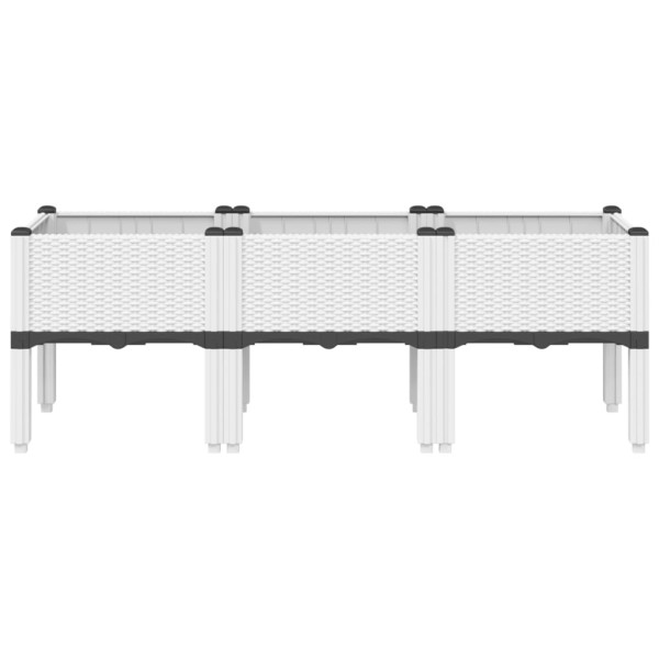 Vaso/floreira de jardim c/ pernas 120x40x42 cm PP branco M 3