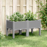 Jardinera con patas PP gris claro 80x40x42 cm 1