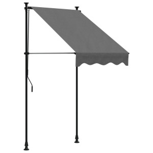 Toldo retráctil de tela y acero gris antracita 100x150 cm H