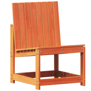 Silla de jardín madera maciza de pino marrón cera 50.5x55x77 cm H